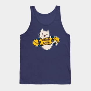 Cat and Skateboard Skateboarding Cat Grind Tank Top